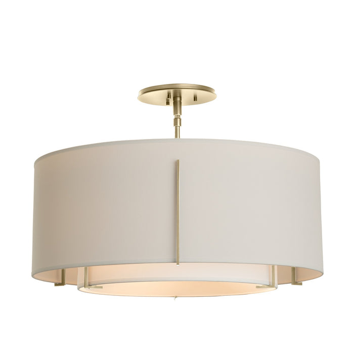 Exos Double Shade Semi-Flush in Modern Brass - 126503-SKT-86-SF1590-SE2290 by Hubbardton Forge