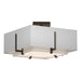 Exos Square Small Double Shade Semi-Flush in Bronze - 126507-SKT-05-SF1205-SF1605 by Hubbardton Forge