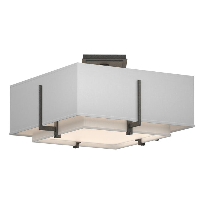 Exos Square Small Double Shade Semi-Flush in Natural Iron - 126507-SKT-20-SF1205-SF1605 by Hubbardton Forge