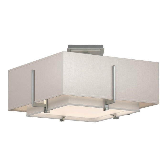 Exos Square Small Double Shade Semi-Flush in Vintage Platinum - 126507-SKT-82-SF1205-SE1605 by Hubbardton Forge