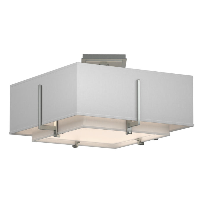 Exos Square Small Double Shade Semi-Flush in Vintage Platinum - 126507-SKT-82-SF1205-SF1605 by Hubbardton Forge