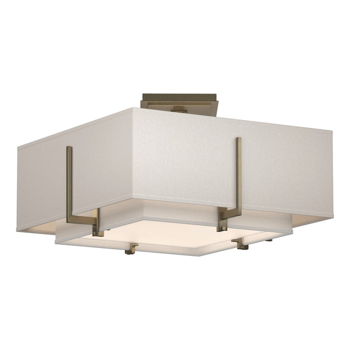 Exos Square Small Double Shade Semi-Flush in Soft Gold - 126507-SKT-84-SF1205-SE1605 by Hubbardton Forge