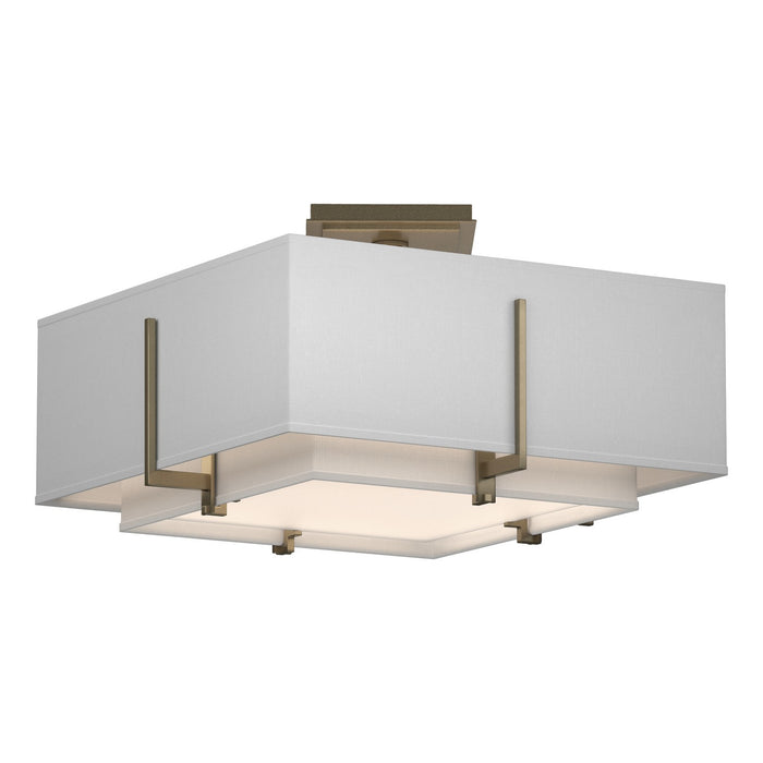 Exos Square Small Double Shade Semi-Flush in Soft Gold - 126507-SKT-84-SF1205-SF1605 by Hubbardton Forge