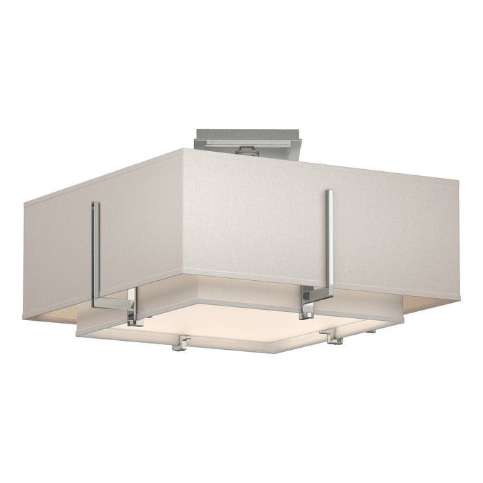 Exos Square Small Double Shade Semi-Flush in Sterling - 126507-SKT-85-SF1205-SE1605 by Hubbardton Forge