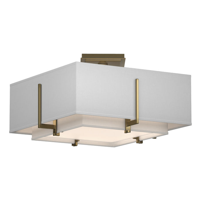 Exos Square Small Double Shade Semi-Flush in Modern Brass - 126507-SKT-86-SF1205-SF1605 by Hubbardton Forge