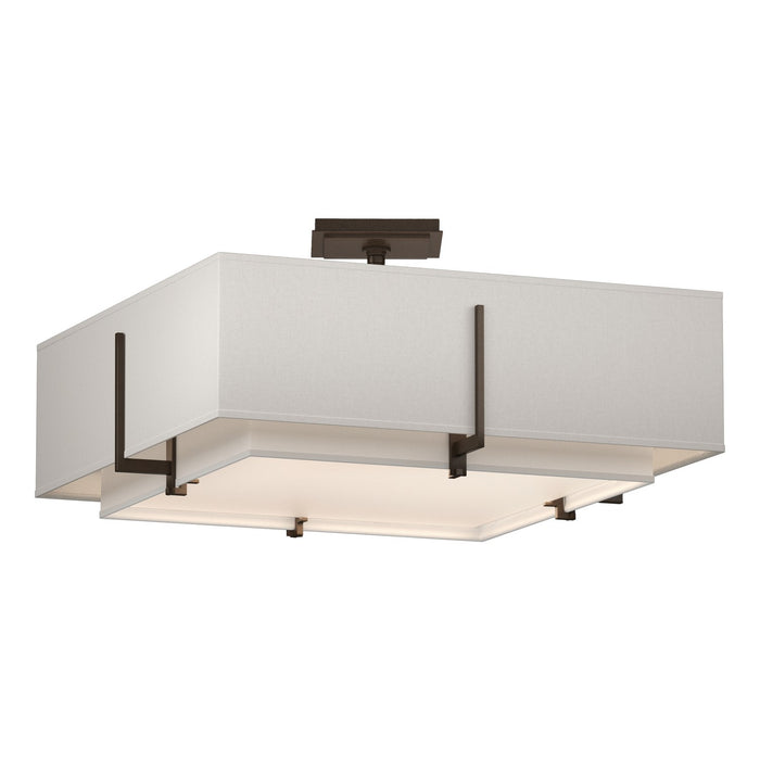 Exos Square Double Shade Semi-Flush in Bronze - 126510-SKT-05-SF1605-SE2012 by Hubbardton Forge