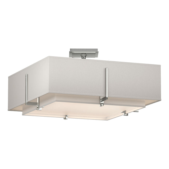 Exos Square Double Shade Semi-Flush in Sterling - 126510-SKT-85-SF1605-SE2012 by Hubbardton Forge