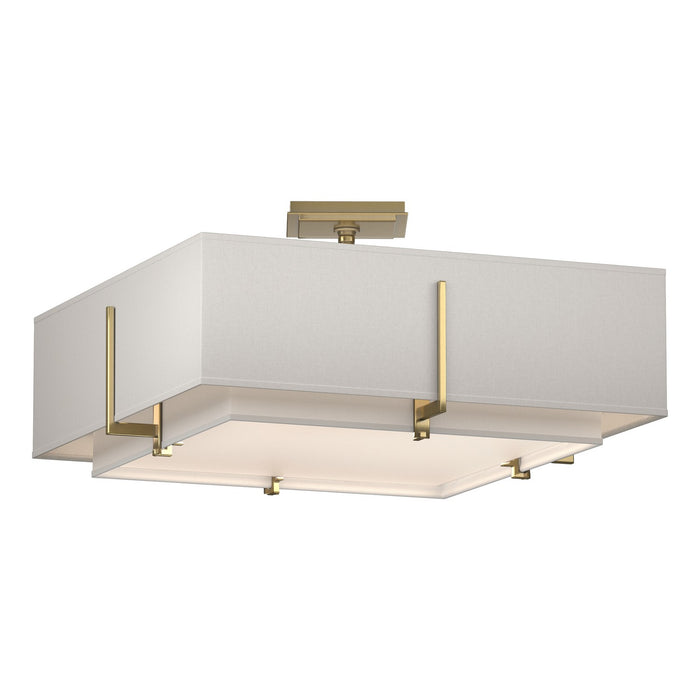 Exos Square Double Shade Semi-Flush in Modern Brass - 126510-SKT-86-SF1605-SE2012 by Hubbardton Forge