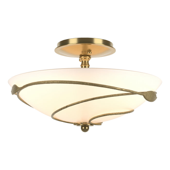 Forged Leaves Semi-Flush in Modern Brass - 126712-SKT-86-GG0048 by Hubbardton Forge