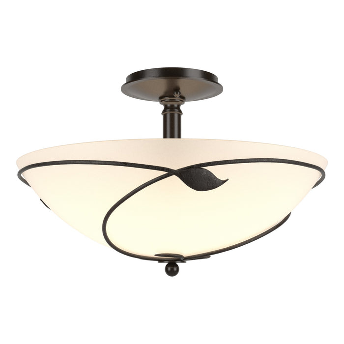 Forged Leaves Large Semi-Flush in Oil Rubbed Bronze - 126732-SKT-14-GG0052 by Hubbardton Forge