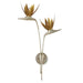 5000-0239 - Paradiso 2-Light Wall Sconce in Contemporary Silver & Gold Leaf by Currey and Company