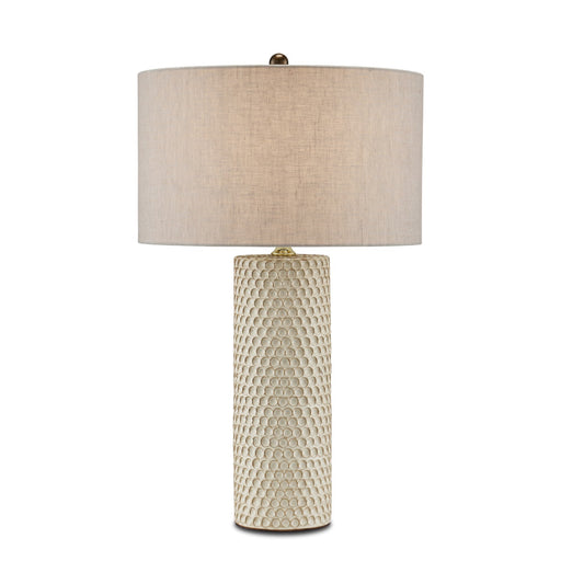 6000-0819 - Polka Dot 1-Light Table Lamp in Ivory & Brown & Polished Brass by Currey and Company