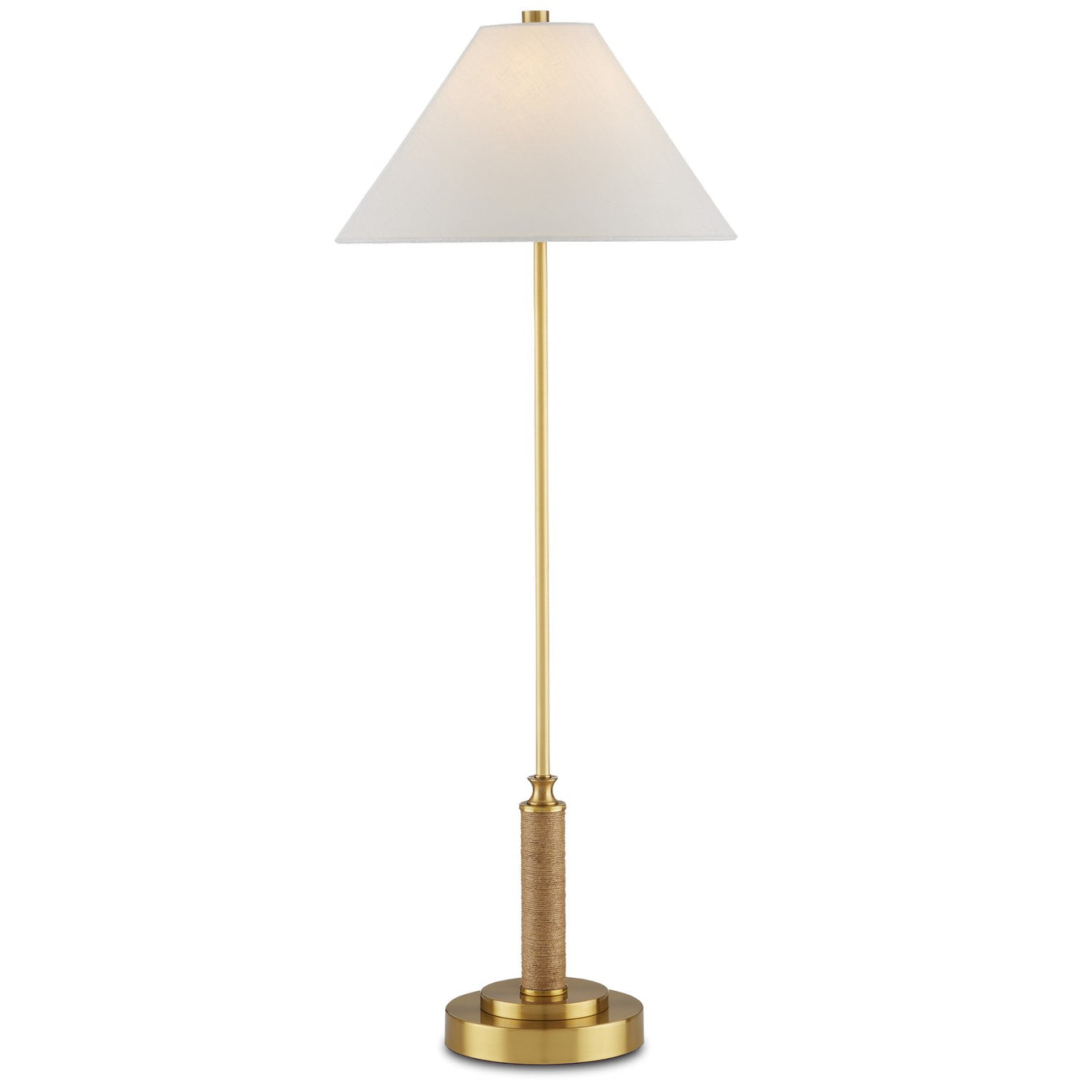 6000-0874 - Ippolito 1-Light Table Lamp in Antique Brass & Natural by Currey and Company