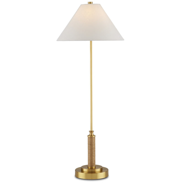 6000-0874 - Ippolito 1-Light Table Lamp in Antique Brass & Natural by Currey and Company