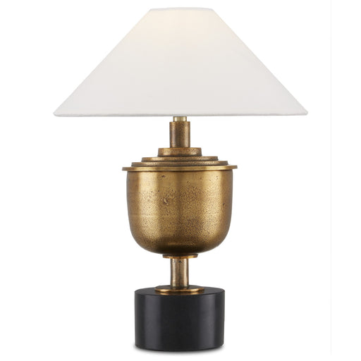 6000-0877 - Bective 1-Light Table Lamp in Antique Brass & Black by Currey and Company