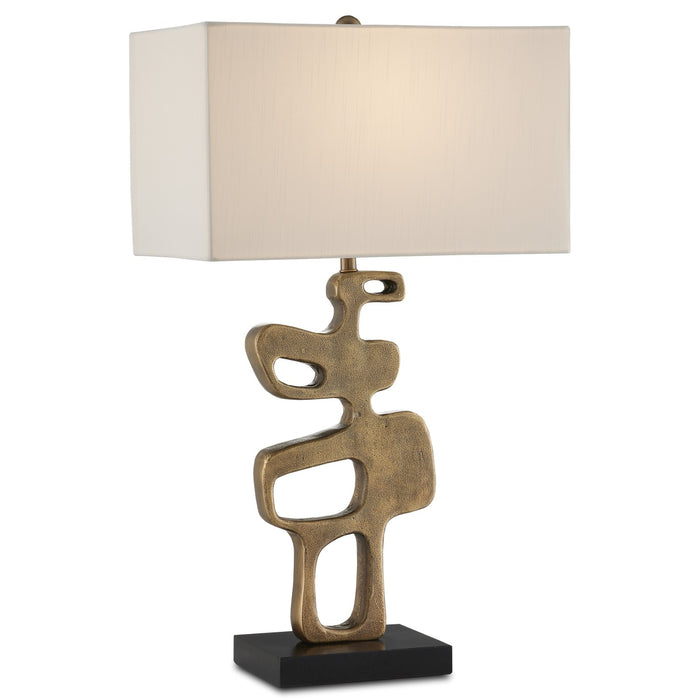 6000-0884 - Mithra 1-Light Table Lamp in Antique Brass & Black by Currey and Company