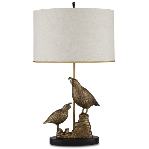 6000-0886 - Marjorie Skouras 1-Light Table Lamp in Antique Brass & Black by Currey and Company