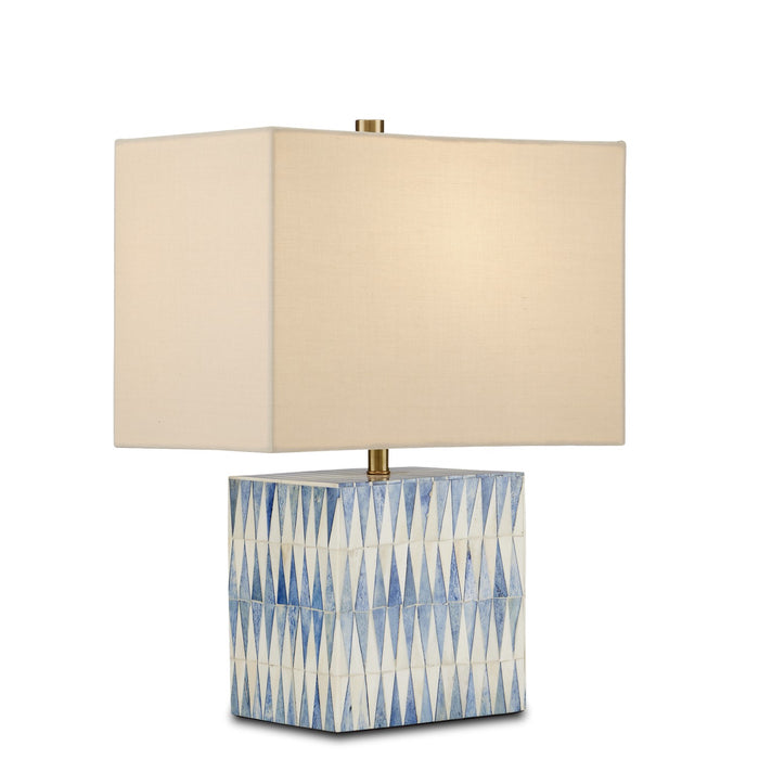 6000-0887 - Nadene 1-Light Table Lamp in Blue & White by Currey and Company