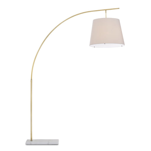 8000-0125 - Cloister 2-Light Floor Lamp in Antique Brass & White by Currey and Company