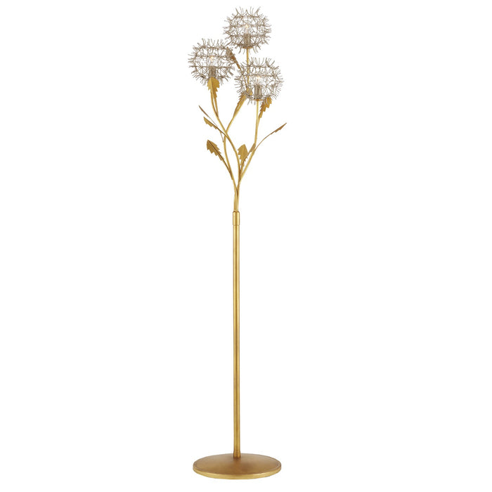 8000-0137 - Dandelion 3-Light Floor Lamp in Contemporary Silver & Gold Leaf by Currey and Company