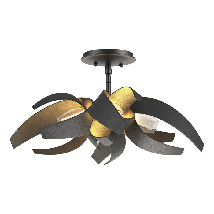 Corona Semi-Flush in Black - 128712-SKT-10-YE0352 by Hubbardton Forge