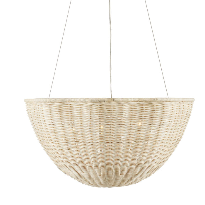 9000-0993 - Telos 3-Light Pendant in Bleached Natural & Vanilla by Currey and Company