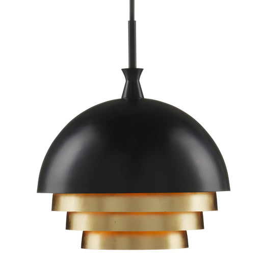 9000-1075 - Salviati 3-Light Pendant in Black & Gold Leaf by Currey and Company