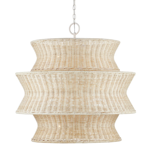 9000-1084 - Phebe 9-Light Chandelier in Bleached Natural & Vanilla by Currey and Company