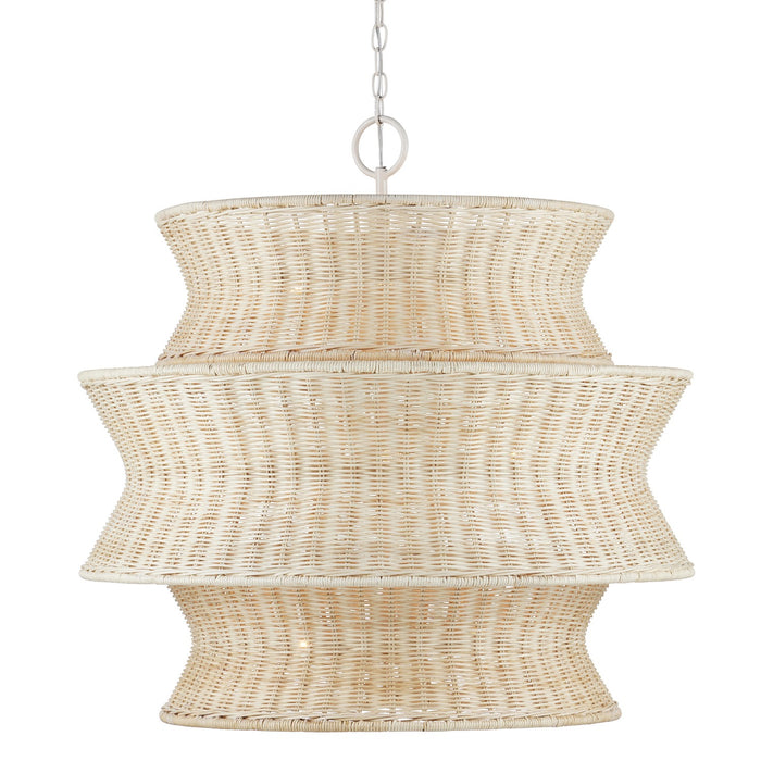 9000-1084 - Phebe 9-Light Chandelier in Bleached Natural & Vanilla by Currey and Company