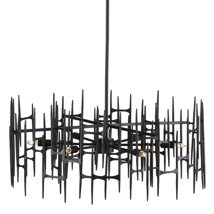 9000-1091 - Attingham 6-Light Chandelier in Satin Black by Currey and Company