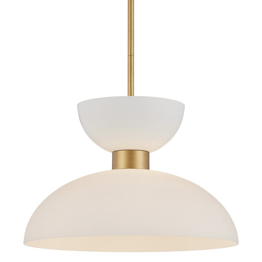 9000-1094 - Zevio 1-Light Pendant in Antique Brass & White & Opaque by Currey and Company