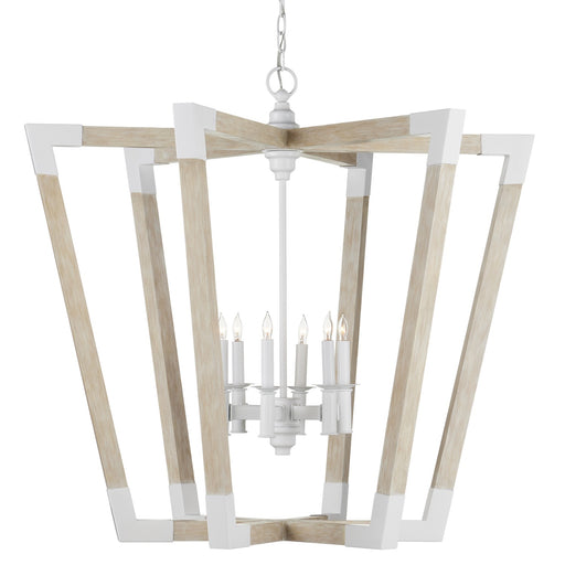 9000-1110 - Bastian 6-Light Lantern in Sugar White & Sandstone by Currey and Company