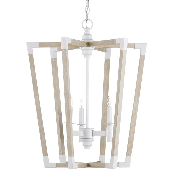 9000-1112 - Bastian 3-Light Lantern in Sugar White & Sandstone by Currey and Company