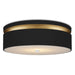 Serenity One Light Flush Mount in Satin Black/Contemporary Gold/White