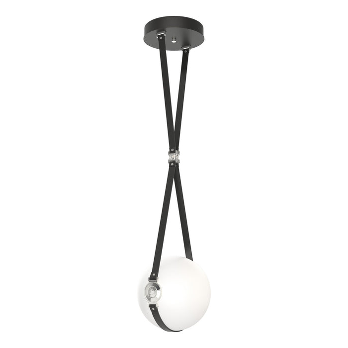 Derby Small LED Pendant in Black with Polished Nickel Accent - 131040-LED-STND-10-24-LK-NL-GG0670 by Hubbardton Forge