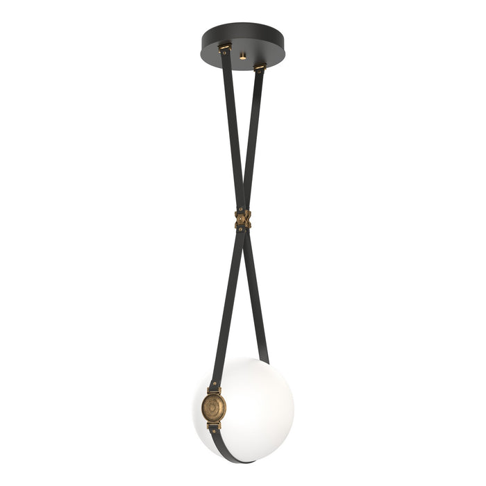 Derby Small LED Pendant in Black with Antique Brass Accent - 131040-LED-STND-10-27-LK-NL-GG0670 by Hubbardton Forge