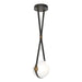 Derby Small LED Pendant in Black with Antique Brass Accent - 131040-LED-STND-10-27-LK-NL-GG0670 by Hubbardton Forge