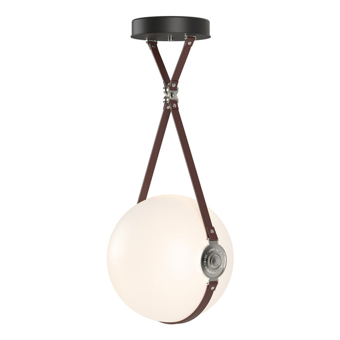 Derby Large LED Pendant in Black with Polished Nickel Accent - 131042-LED-STND-10-24-LB-HF-GG0680 by Hubbardton Forge