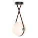 Derby Large LED Pendant in Black with Polished Nickel Accent - 131042-LED-STND-10-24-LB-HF-GG0680 by Hubbardton Forge