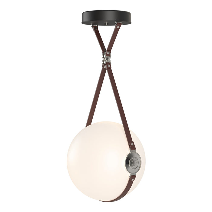 Derby Large LED Pendant in Black with Polished Nickel Accent - 131042-LED-STND-10-24-LB-NL-GG0680 by Hubbardton Forge