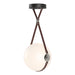 Derby Large LED Pendant in Black with Polished Nickel Accent - 131042-LED-STND-10-24-LB-NL-GG0680 by Hubbardton Forge