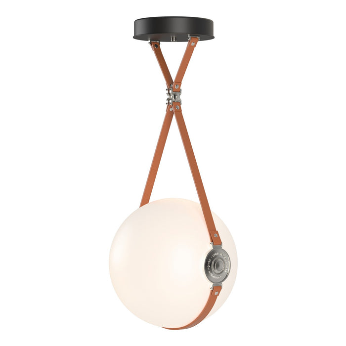 Derby Large LED Pendant in Black with Polished Nickel Accent - 131042-LED-STND-10-24-LC-HF-GG0680 by Hubbardton Forge