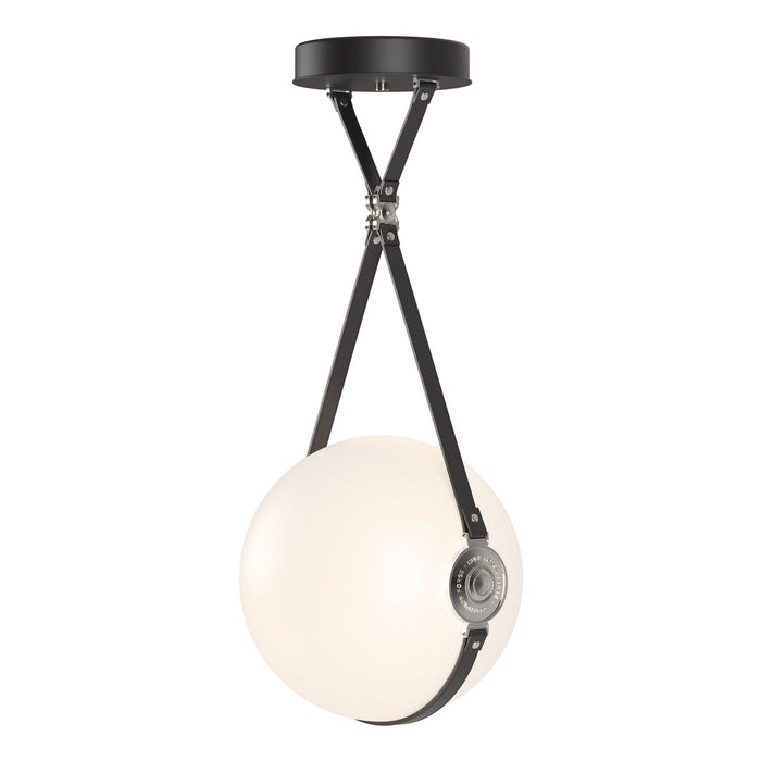 Derby Large LED Pendant in Black with Polished Nickel Accent - 131042-LED-STND-10-24-LK-HF-GG0680 by Hubbardton Forge