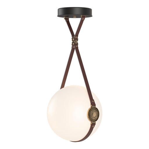 Derby Large LED Pendant in Black with Antique Brass Accent - 131042-LED-STND-10-27-LB-HF-GG0680 by Hubbardton Forge