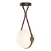 Derby Large LED Pendant in Black with Antique Brass Accent - 131042-LED-STND-10-27-LB-NL-GG0680 by Hubbardton Forge