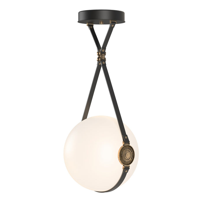 Derby Large LED Pendant in Black with Antique Brass Accent - 131042-LED-STND-10-27-LK-HF-GG0680 by Hubbardton Forge