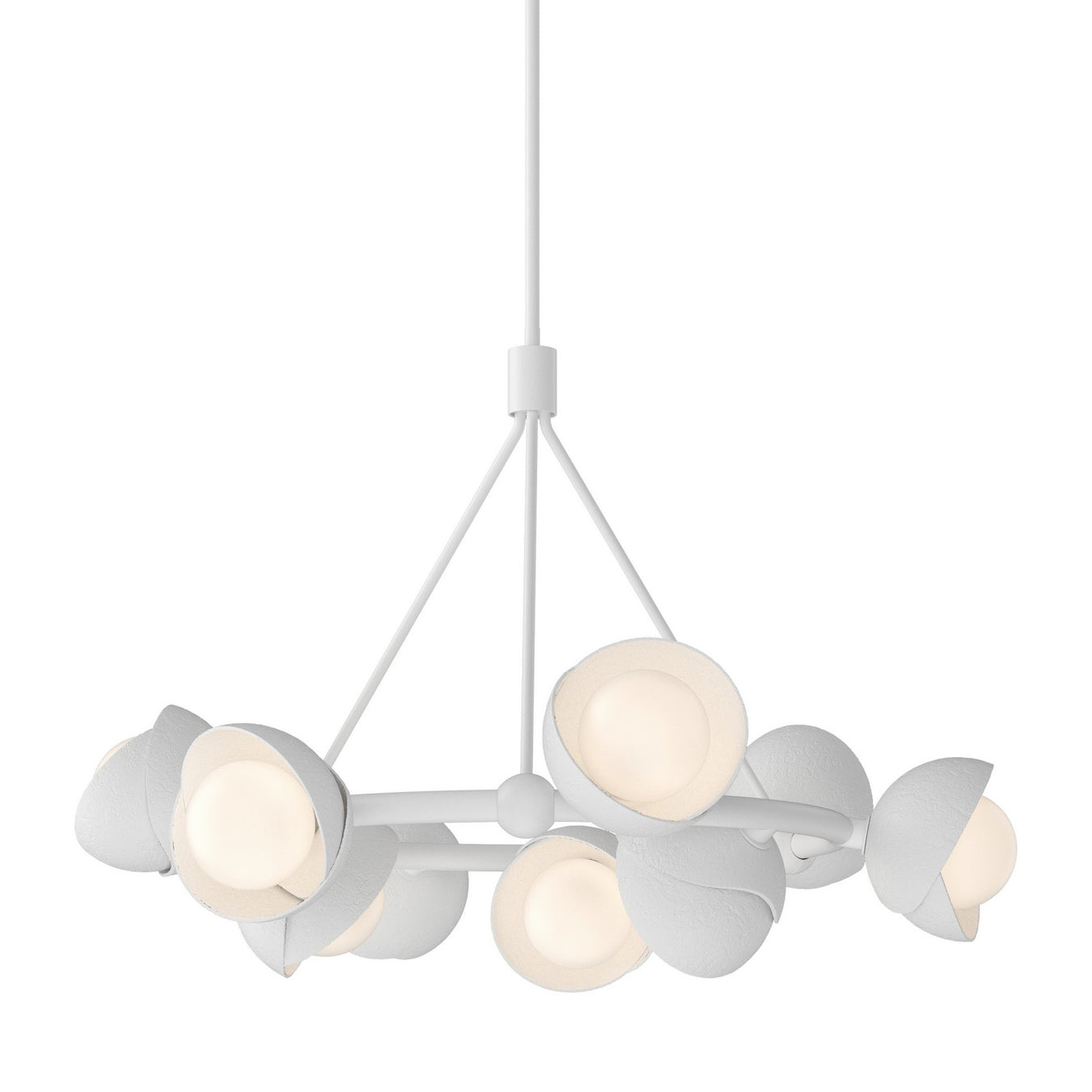 Brooklyn 9-Light Double Shade Ring Pendant in White with White Accent - 131068-SKT-MULT-02-02-GG0711 by Hubbardton Forge