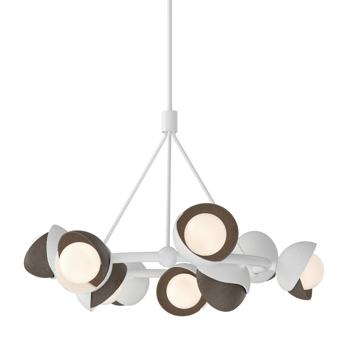 Brooklyn 9-Light Double Shade Ring Pendant in White with Bronze Accent - 131068-SKT-MULT-02-05-GG0711 by Hubbardton Forge