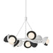 Brooklyn 9-Light Double Shade Ring Pendant in White with Black Accent - 131068-SKT-MULT-02-10-GG0711 by Hubbardton Forge