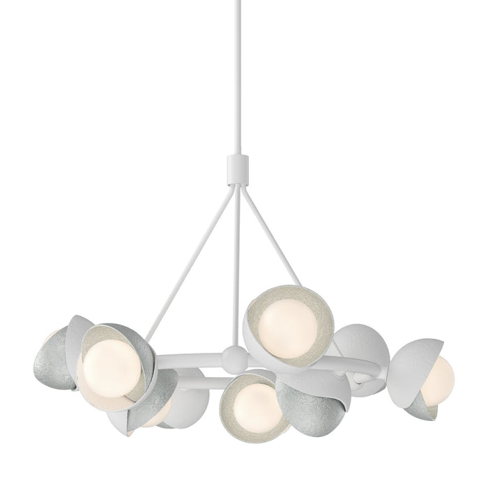 Brooklyn 9-Light Double Shade Ring Pendant in White with Vintage Platinum Accent - 131068-SKT-MULT-02-82-GG0711 by Hubbardton Forge